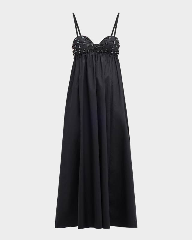 Harlan Beaded Empire-Waist Dress